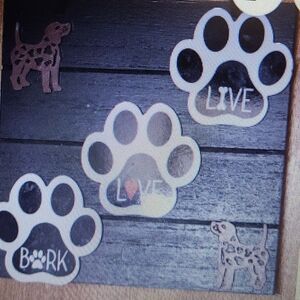 Paw Print Wall Decor Set - Black and White